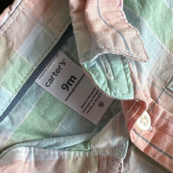 Carter’s Infant Baby 9M 2 piece long sleeve & suspenders pants set - Picture 3 of 5